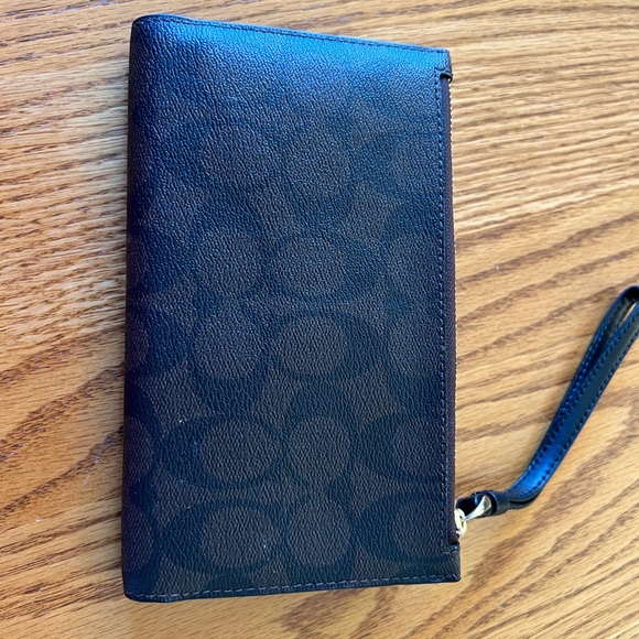NWT Coach Signature Brown/Black Technical Wallet - Picture 3 of 6